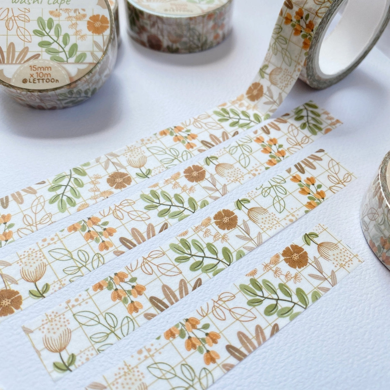 Flower Grid Washi Tape – Voor Natuurliefhebbers & Creatieve Planners