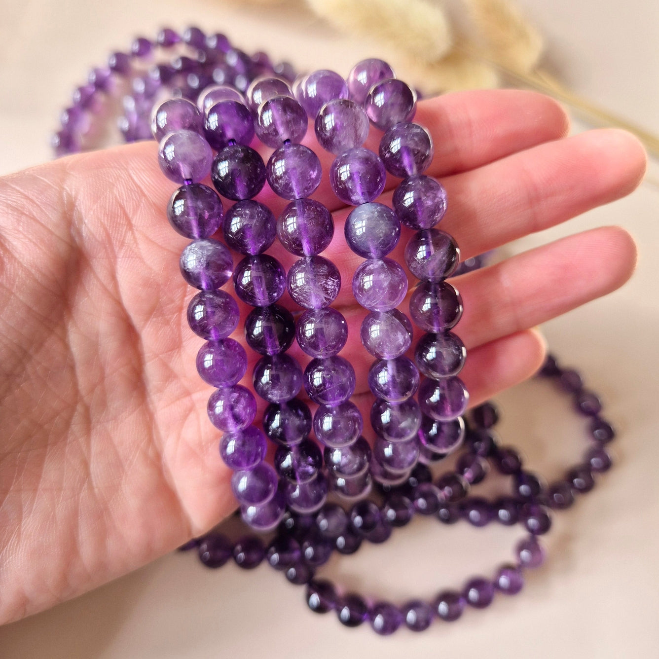 Edelsteenarmband Amethist – 8mm Kralen