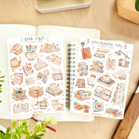 Reading Time Stickervellen – Voor Boekenliefhebbers & Creatieve Planners