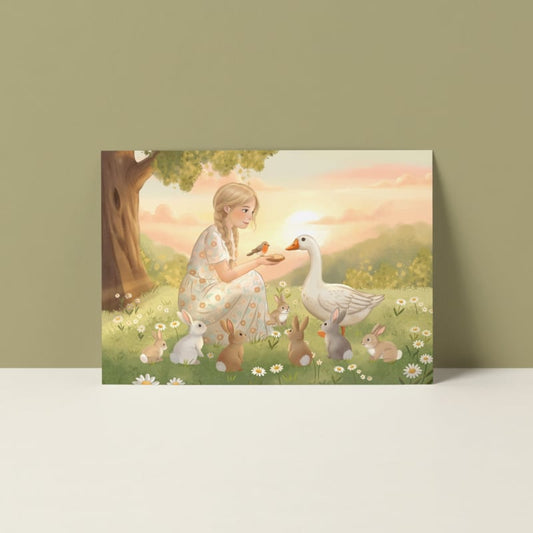 Ansichtkaart – Veld van haar dromen