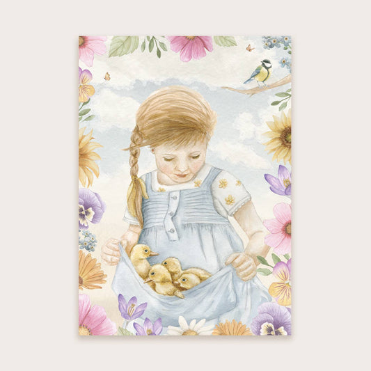 Ansichtkaart - Meisje met Eendjes