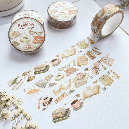 Dag & nacht Washi Tape – Voor Boekenliefhebbers en Creatieve Planners