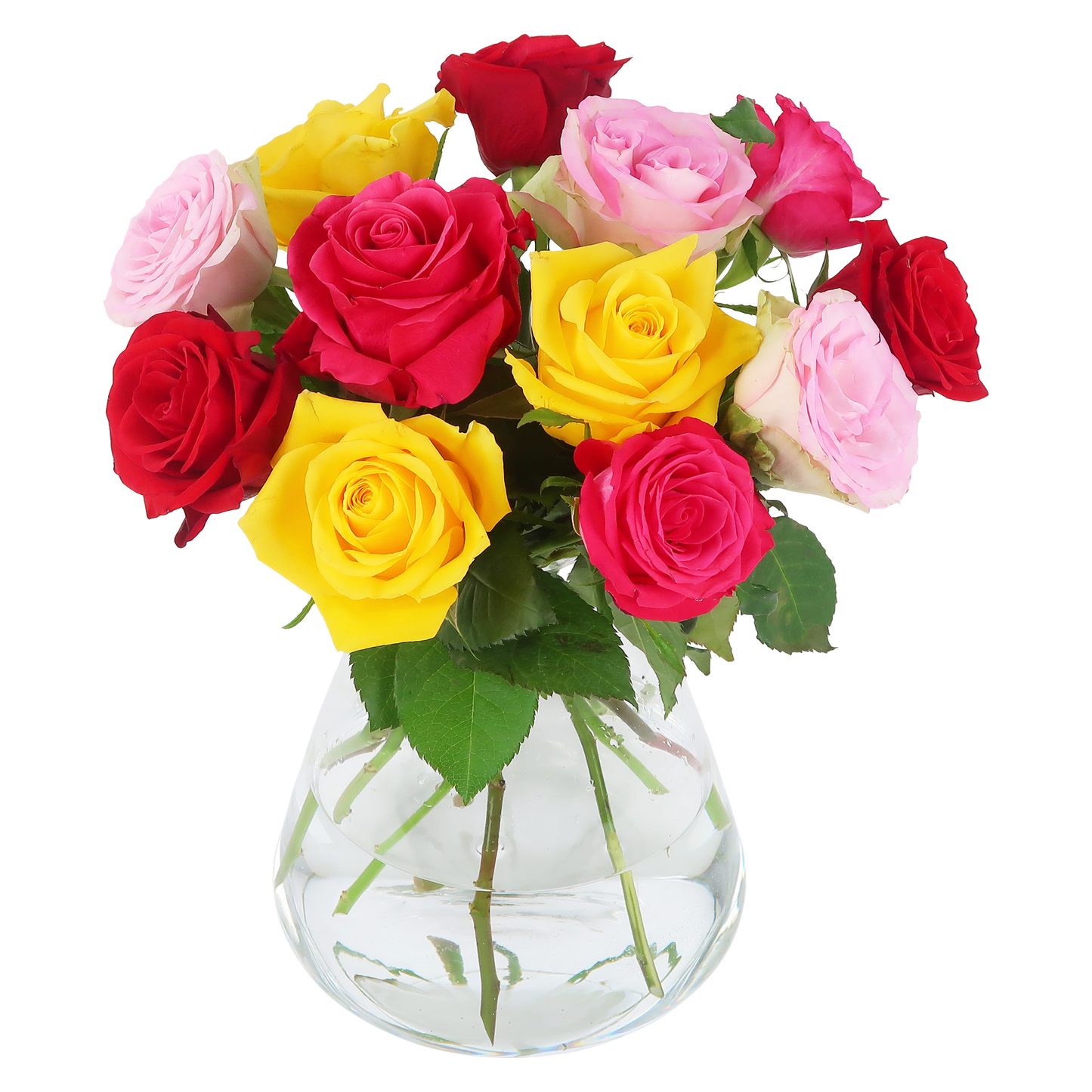 Brievenbusboeket Kleurrijke Rozen – 12 gemengde rozen (32 cm)