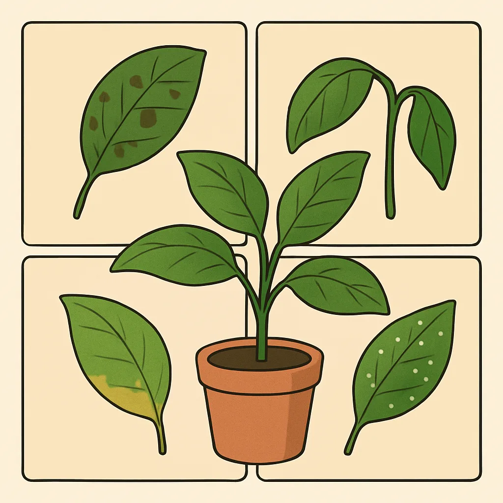 Diagnose gids voor plantproblemen thuis