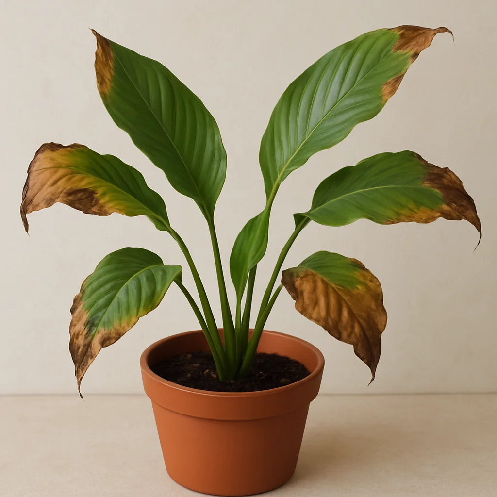 Waarom krijgen planten bruine bladeren